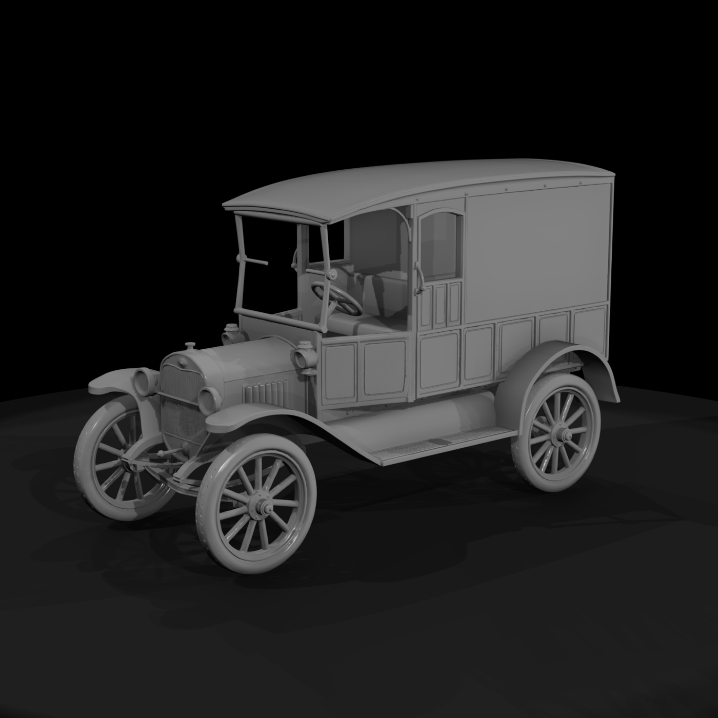1910s Ice Cream Delivery Van Side