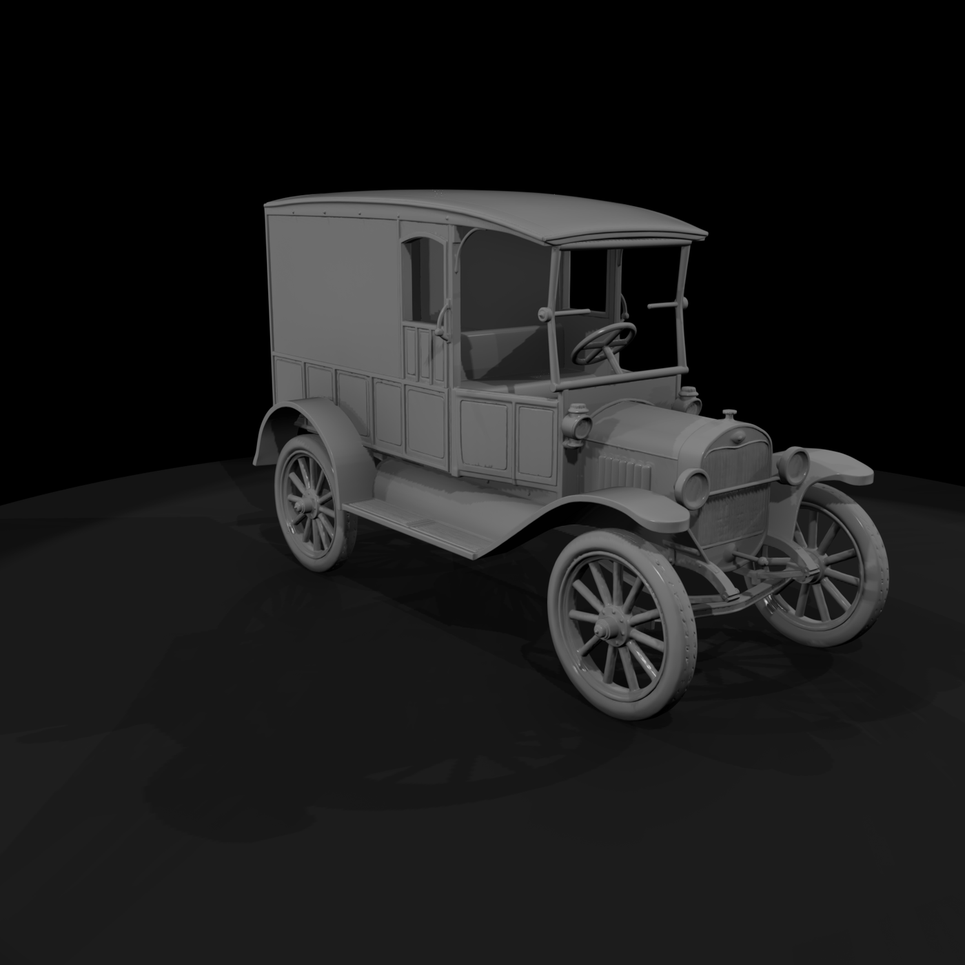1910s Ice Cream Delivery Van Side