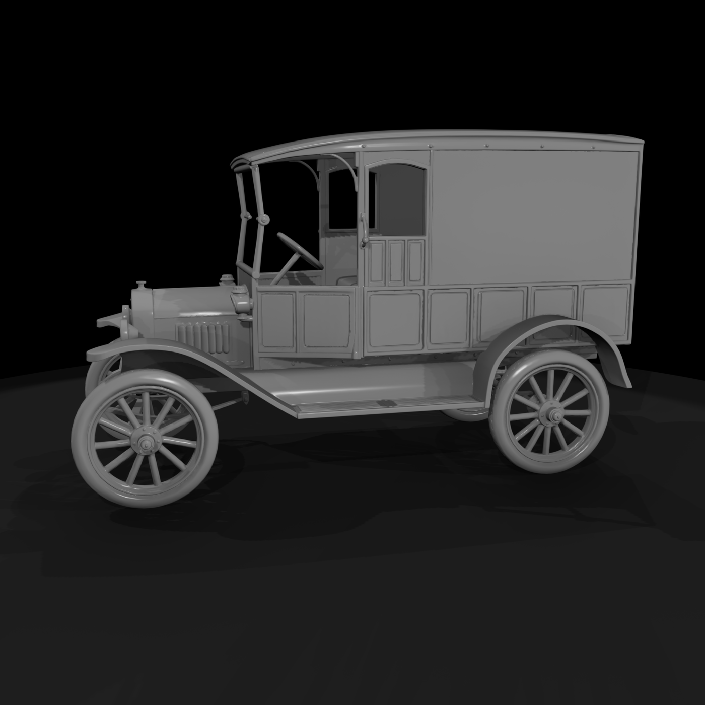 1910s Ice Cream Delivery Van Side