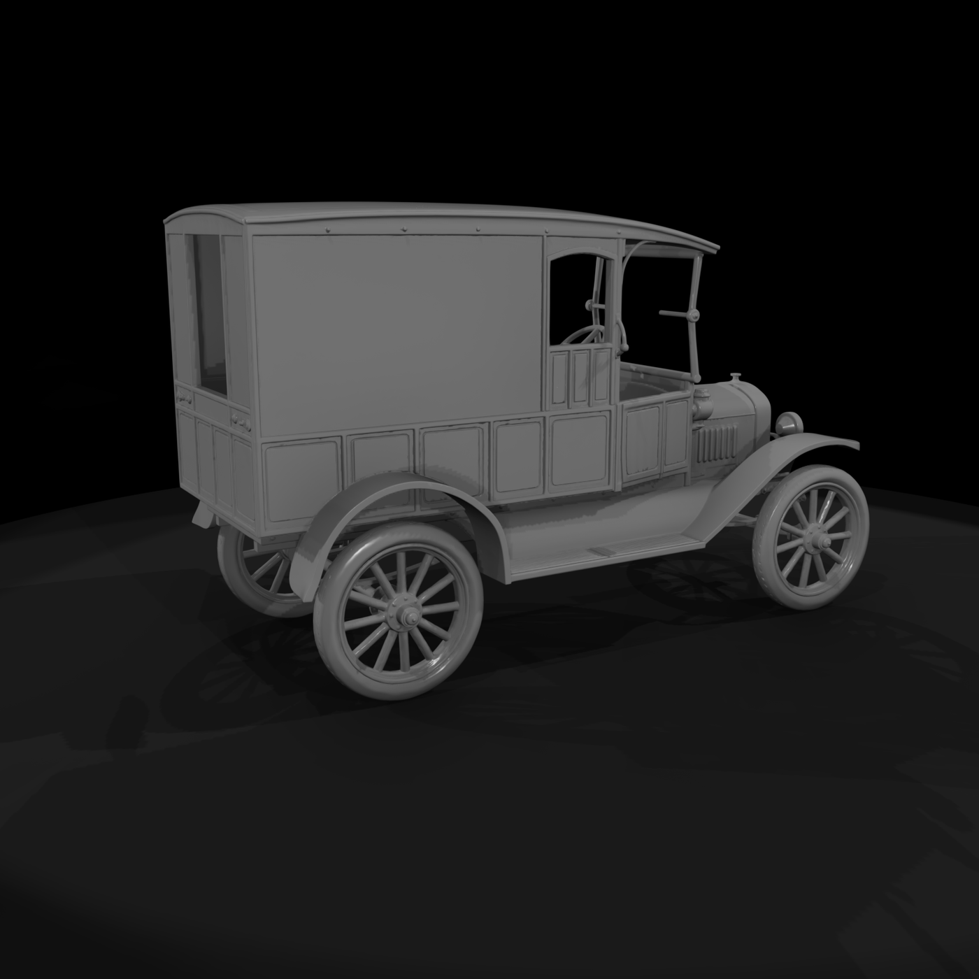 1910s Ice Cream Delivery Van Side