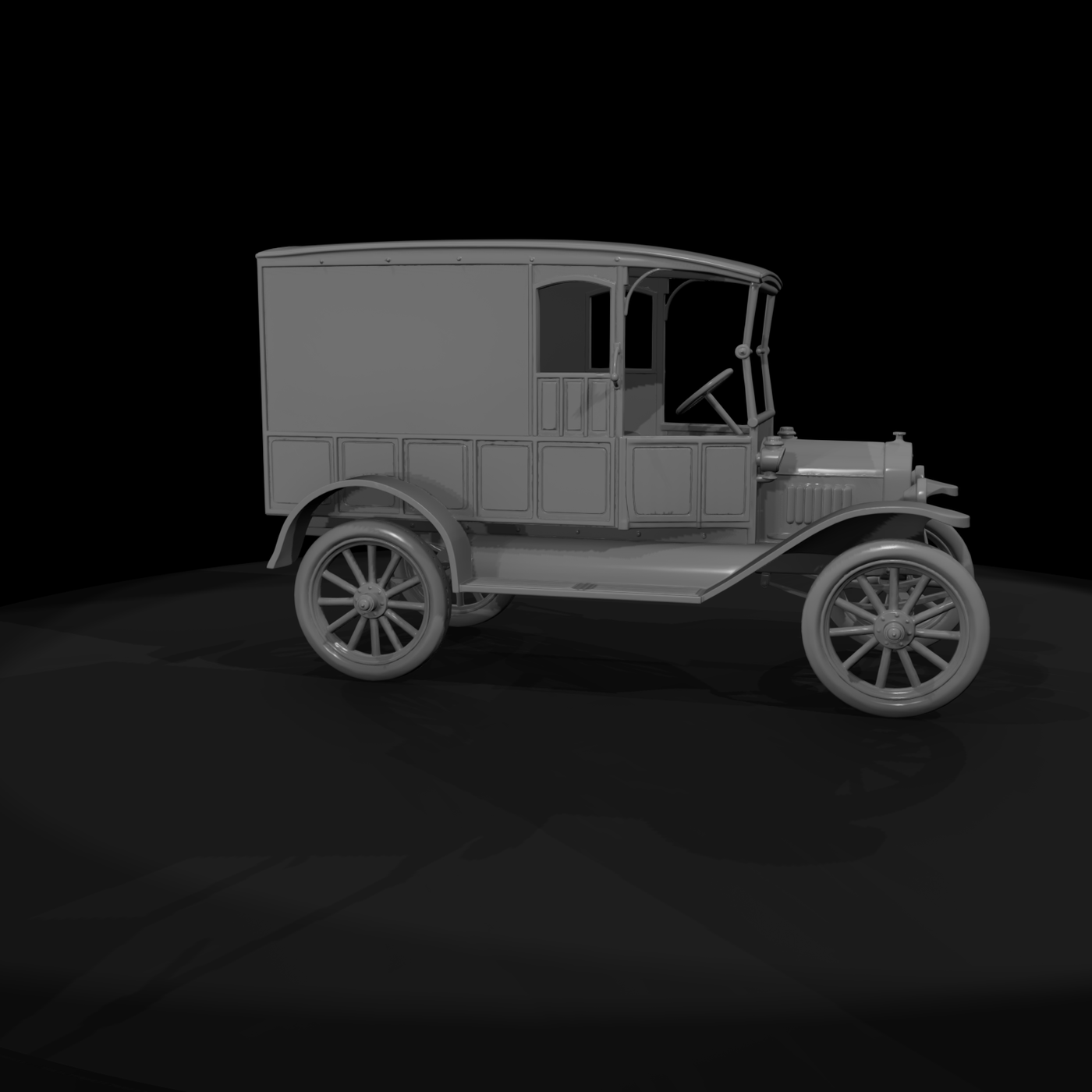 1910s Ice Cream Delivery Van Side