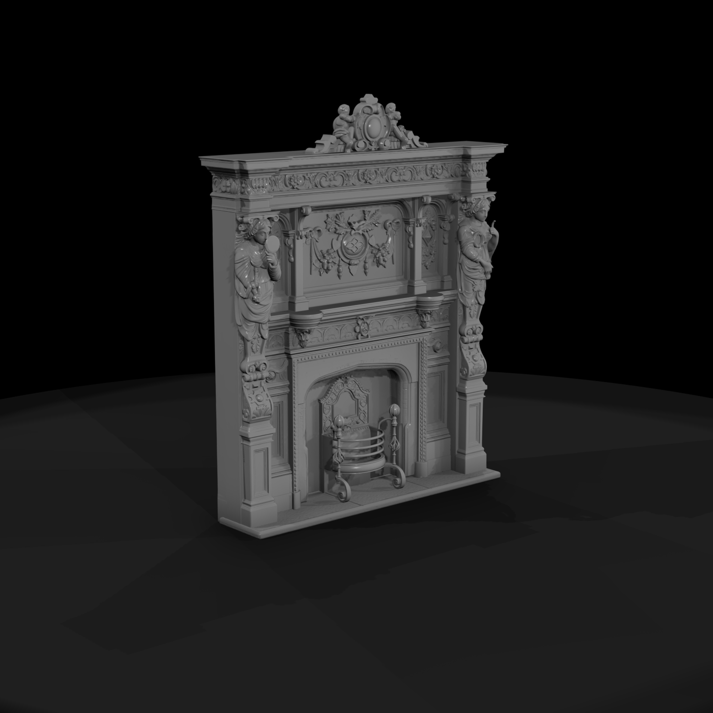 Victorian Carved Fireplace Mantel