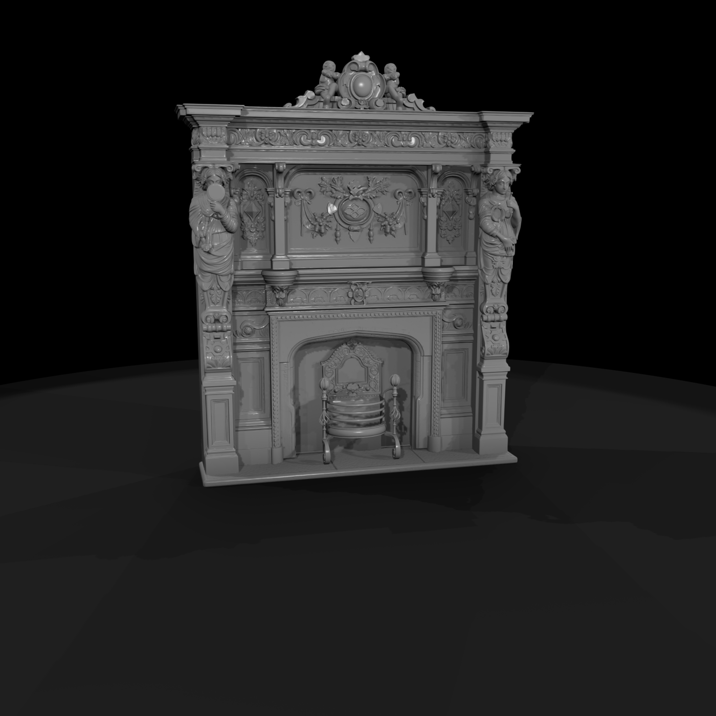 Victorian Carved Fireplace Mantel