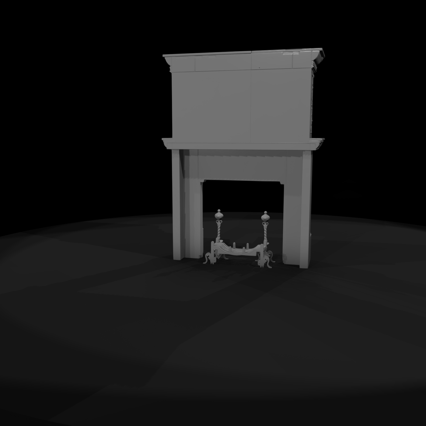 Antique Carved Oak Fireplace Mantel