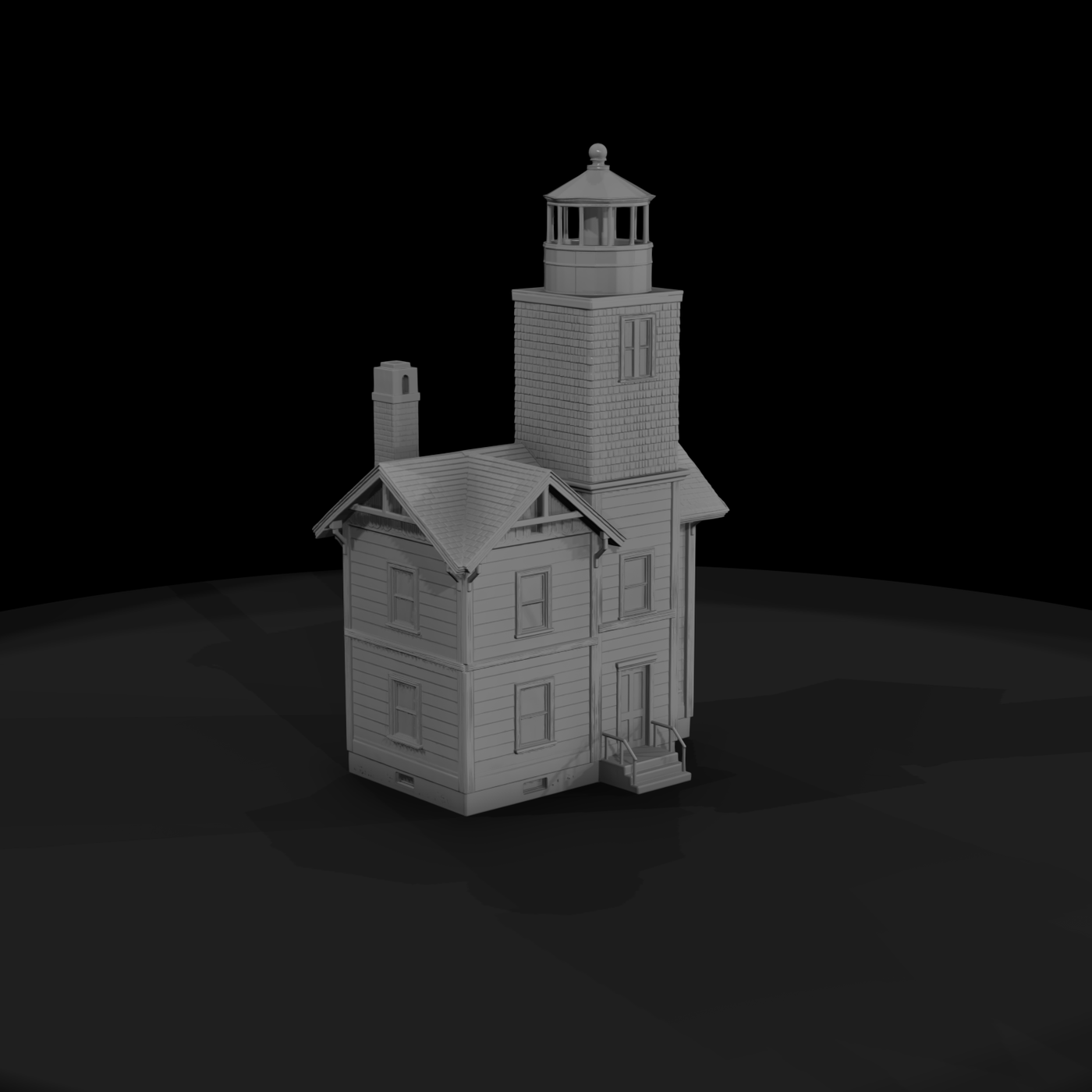 Lighthouse Keeper House with Lantern Tower