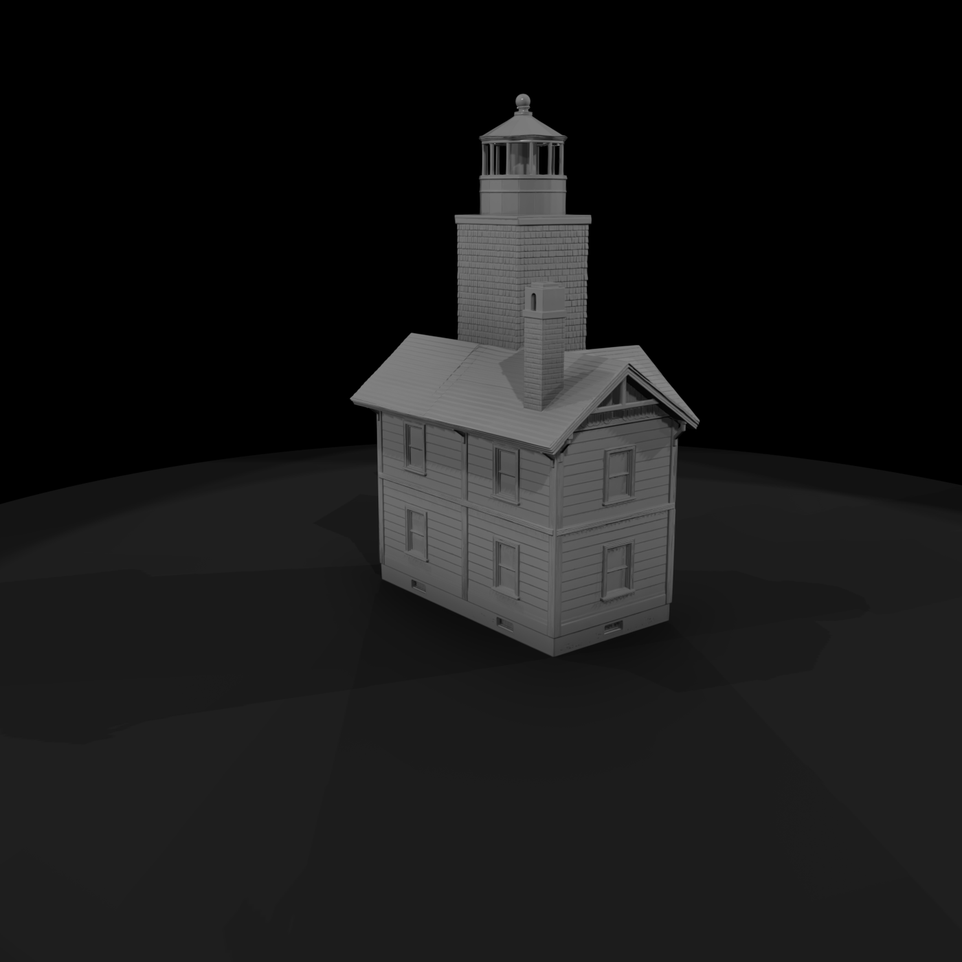 Lighthouse Keeper House with Lantern Tower