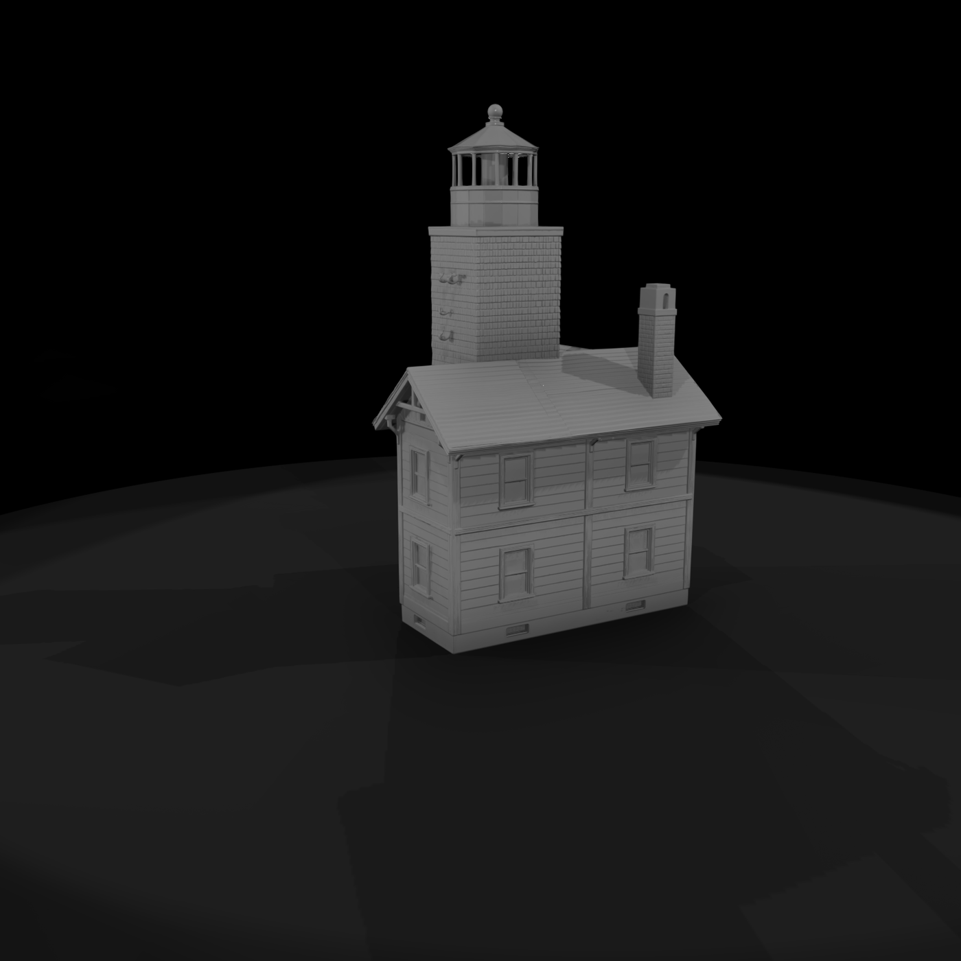 Lighthouse Keeper House with Lantern Tower
