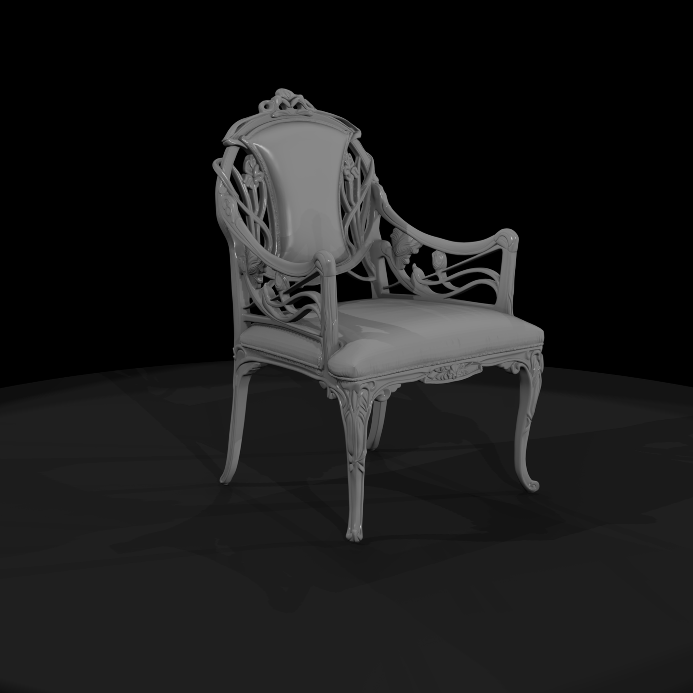 Art Nouveau Upholstered Side Chair