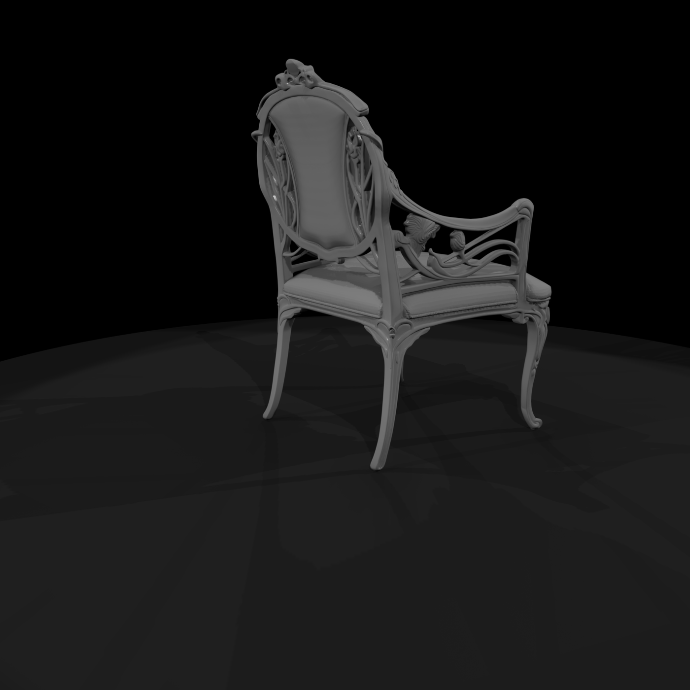 Art Nouveau Upholstered Side Chair