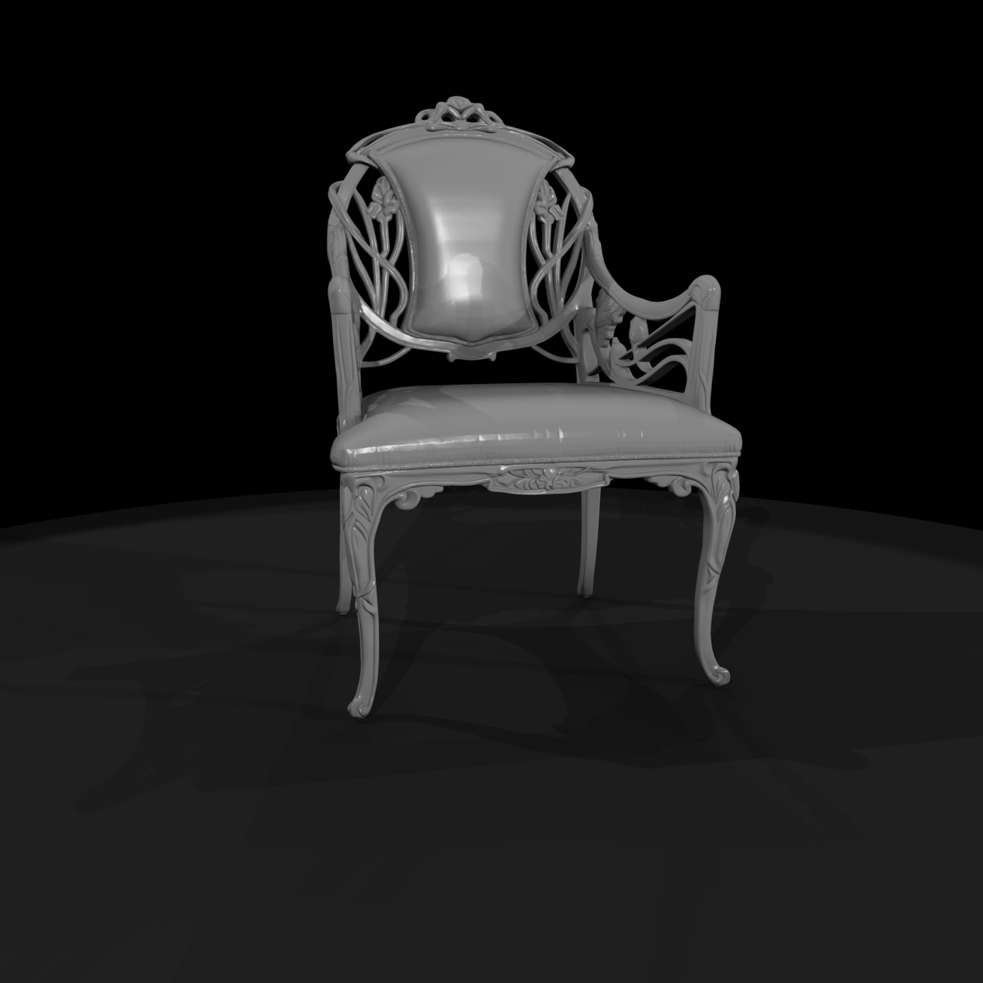 Art Nouveau Upholstered Side Chair
