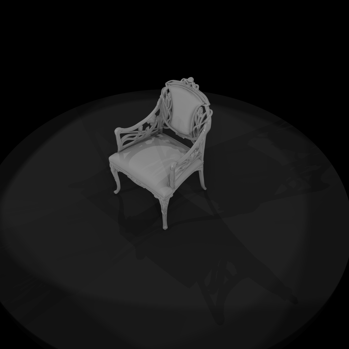 Art Nouveau Upholstered Side Chair