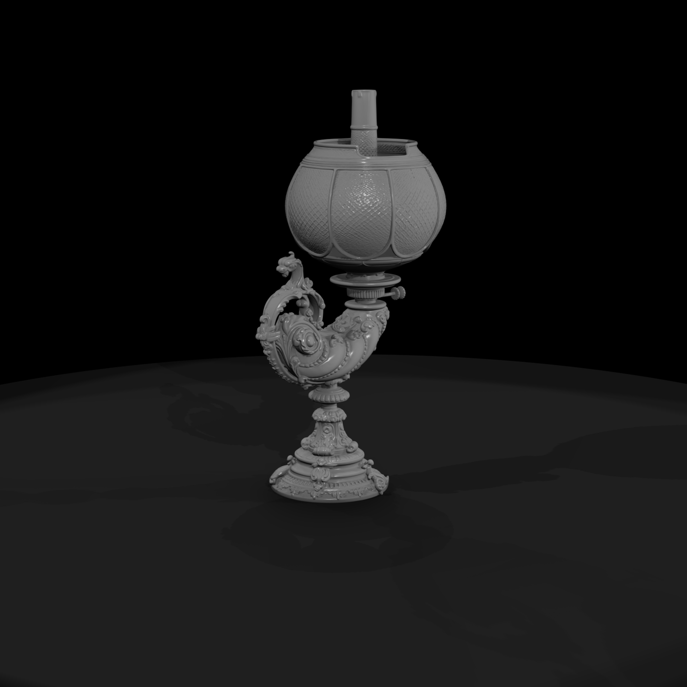 Victorian Ornate Oil Lamp