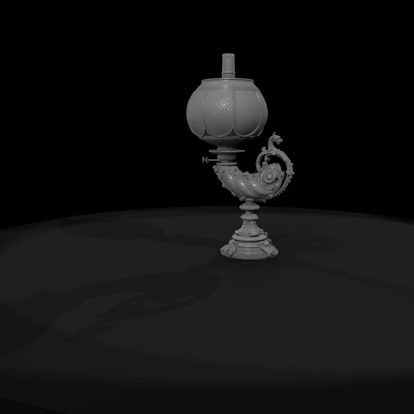 Victorian Ornate Oil Lamp
