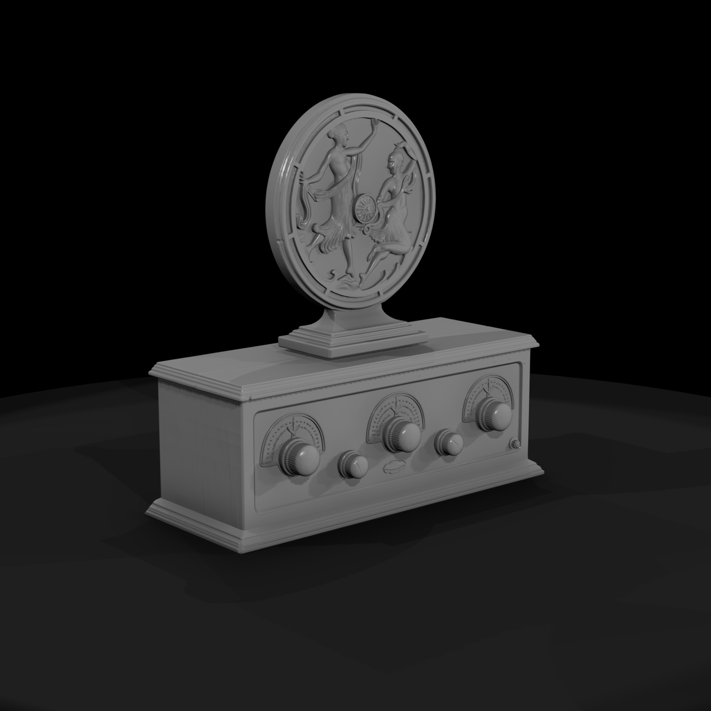 Art Deco Mantel Radio Faceplate