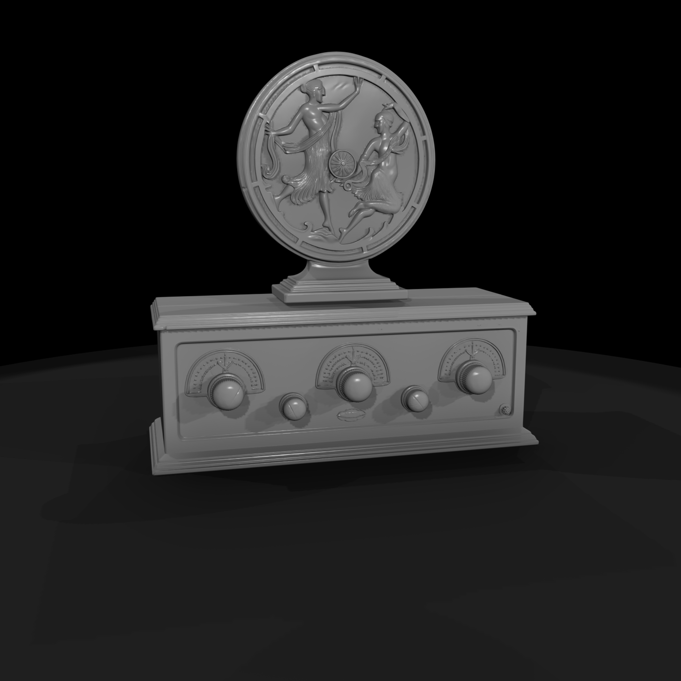 Art Deco Mantel Radio Faceplate