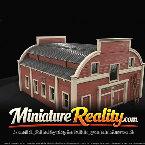 Large Barn with curved metal roof (early 20th century)