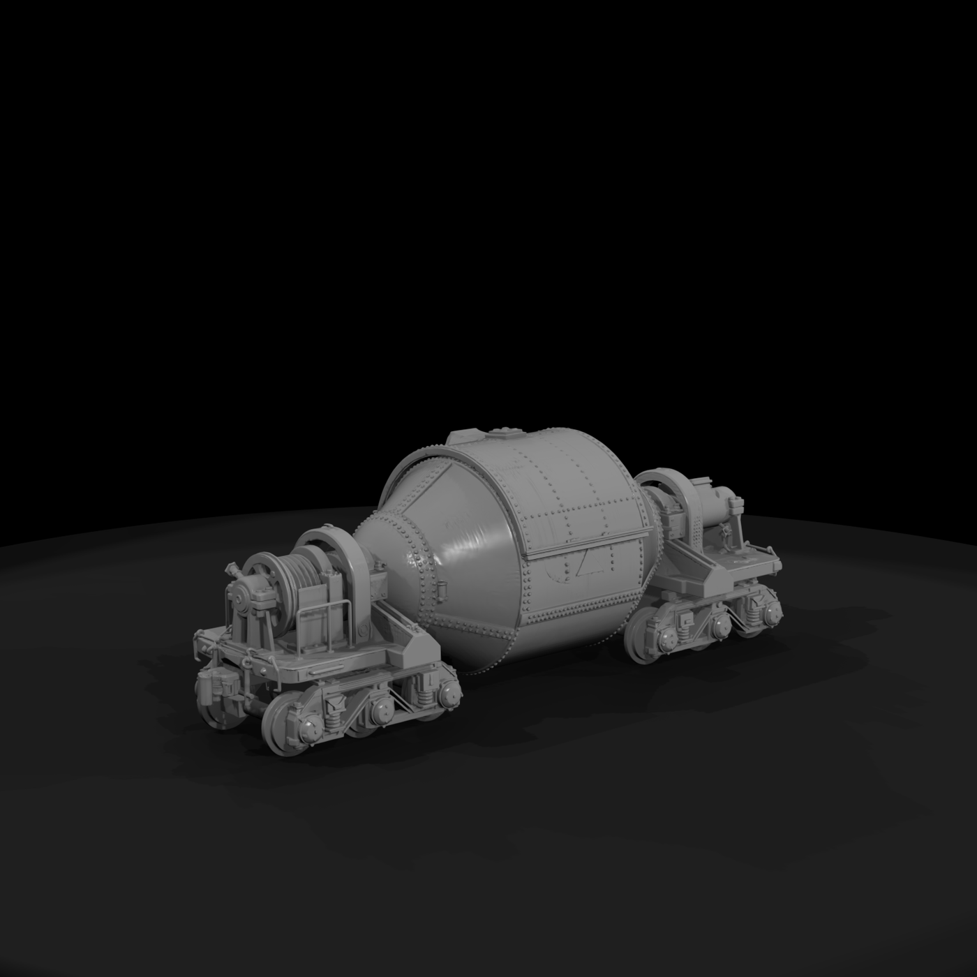 Rail-mounted Rotary Drum