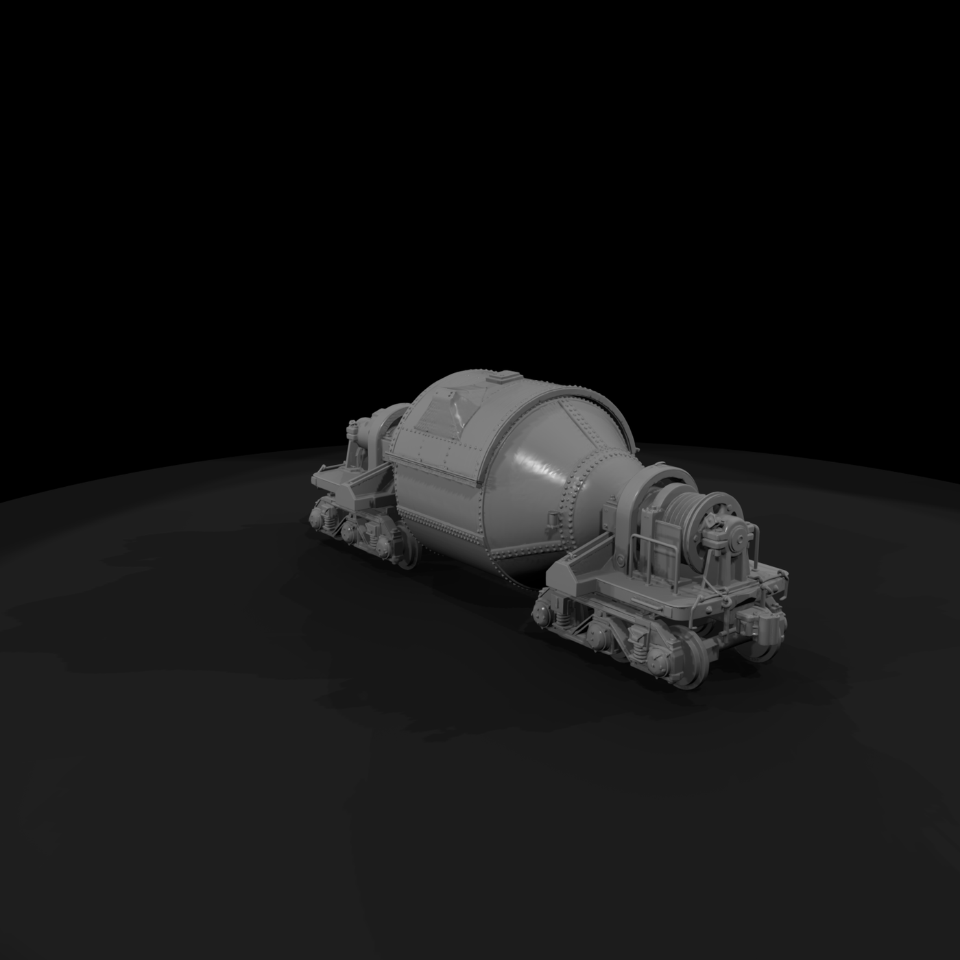 Rail-mounted Rotary Drum