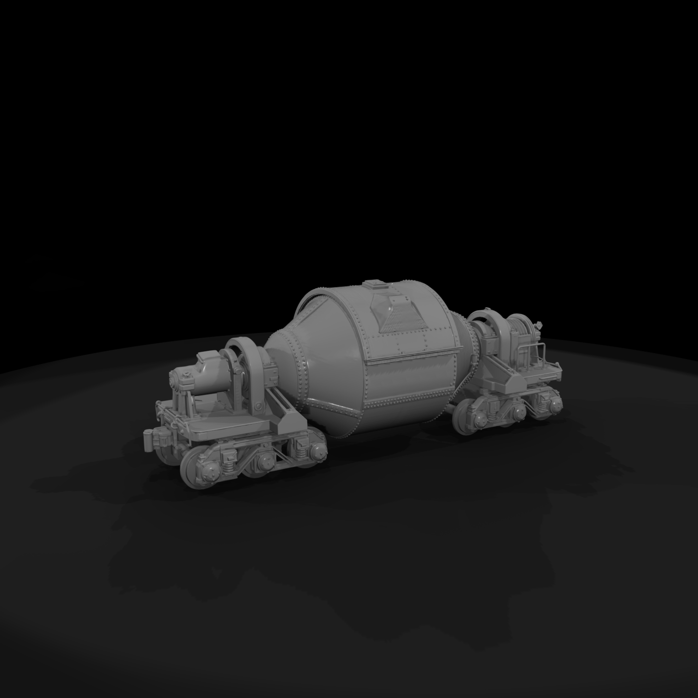 Rail-mounted Rotary Drum