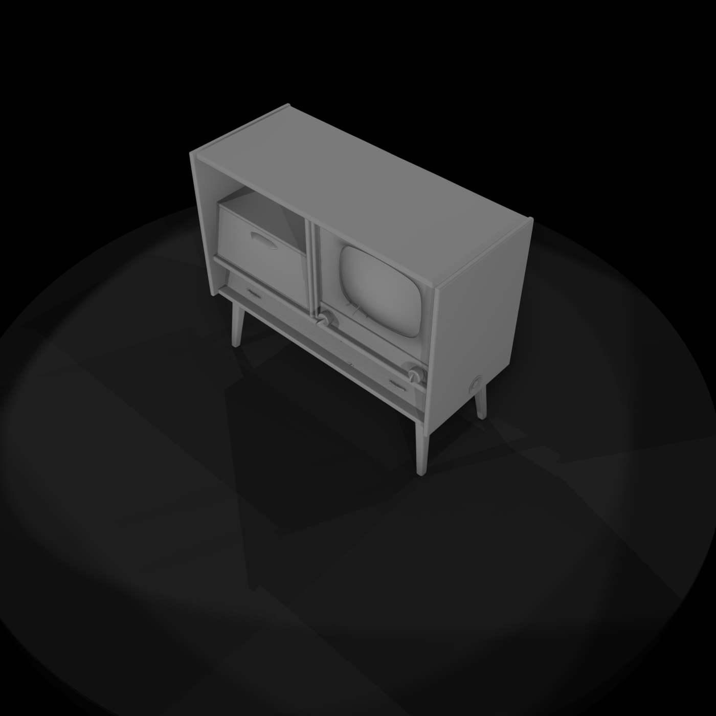 Mid-Century TV Console Prop