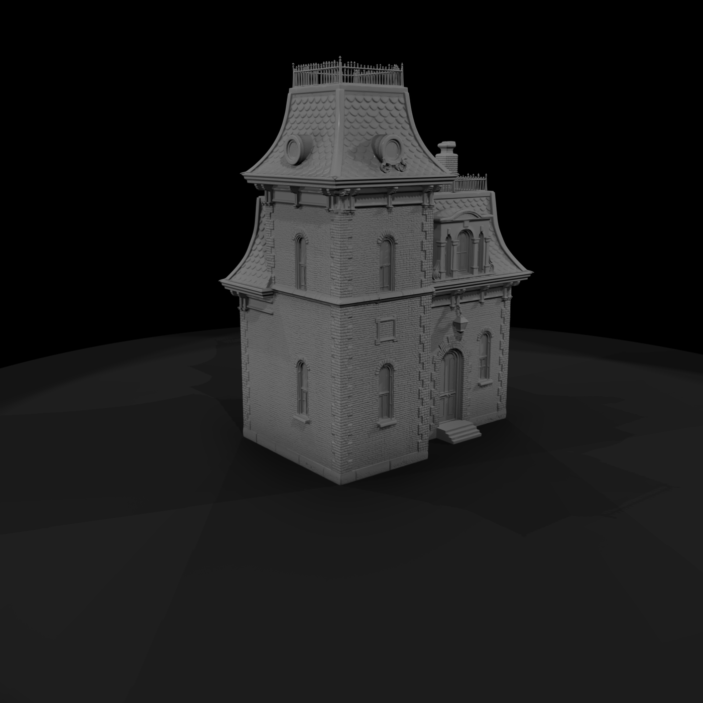 Victorian Mansard Facade w Tower