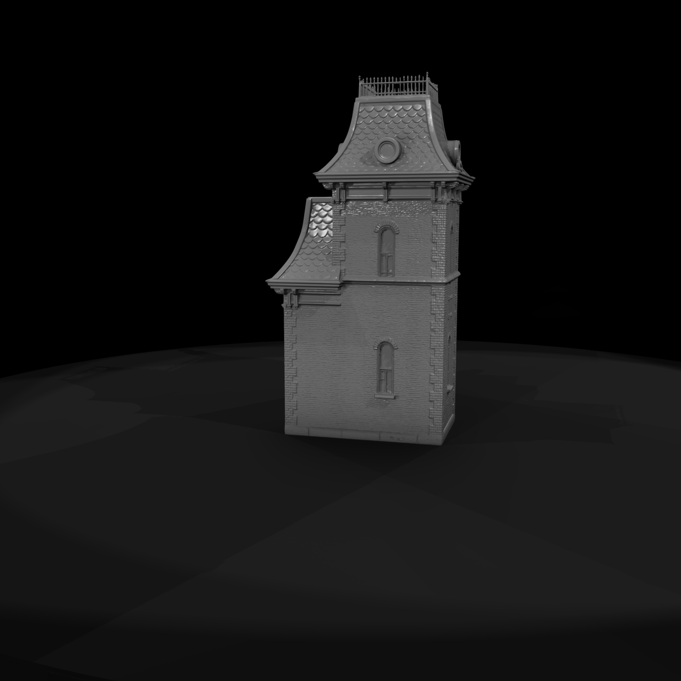 Victorian Mansard Facade w Tower