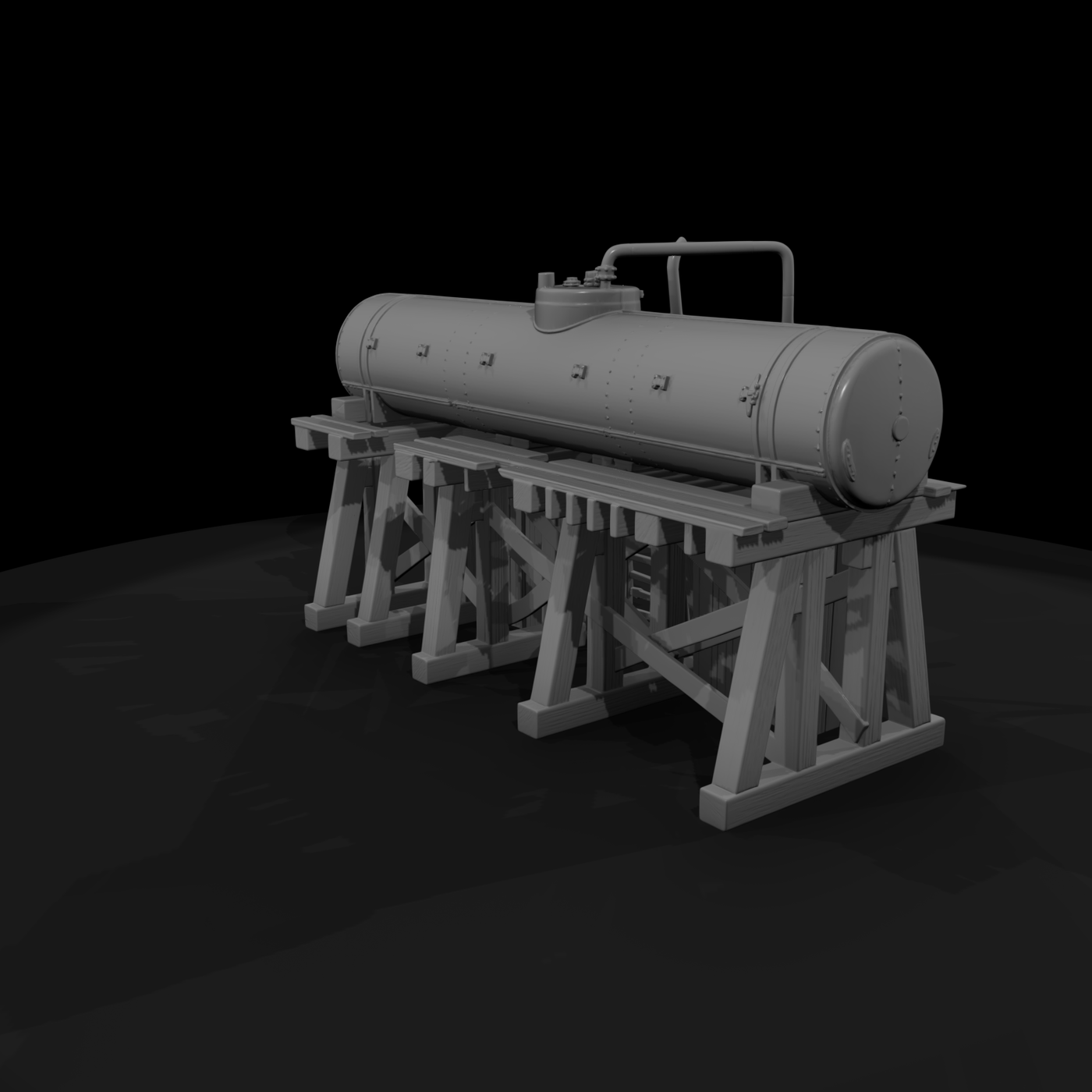 Horizontal Storage Tank on Trestles