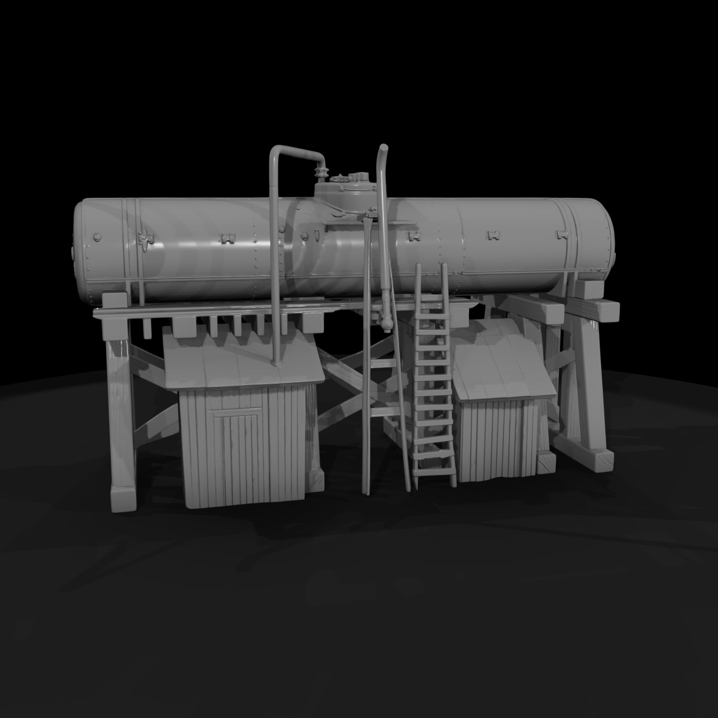 Horizontal Storage Tank on Trestles