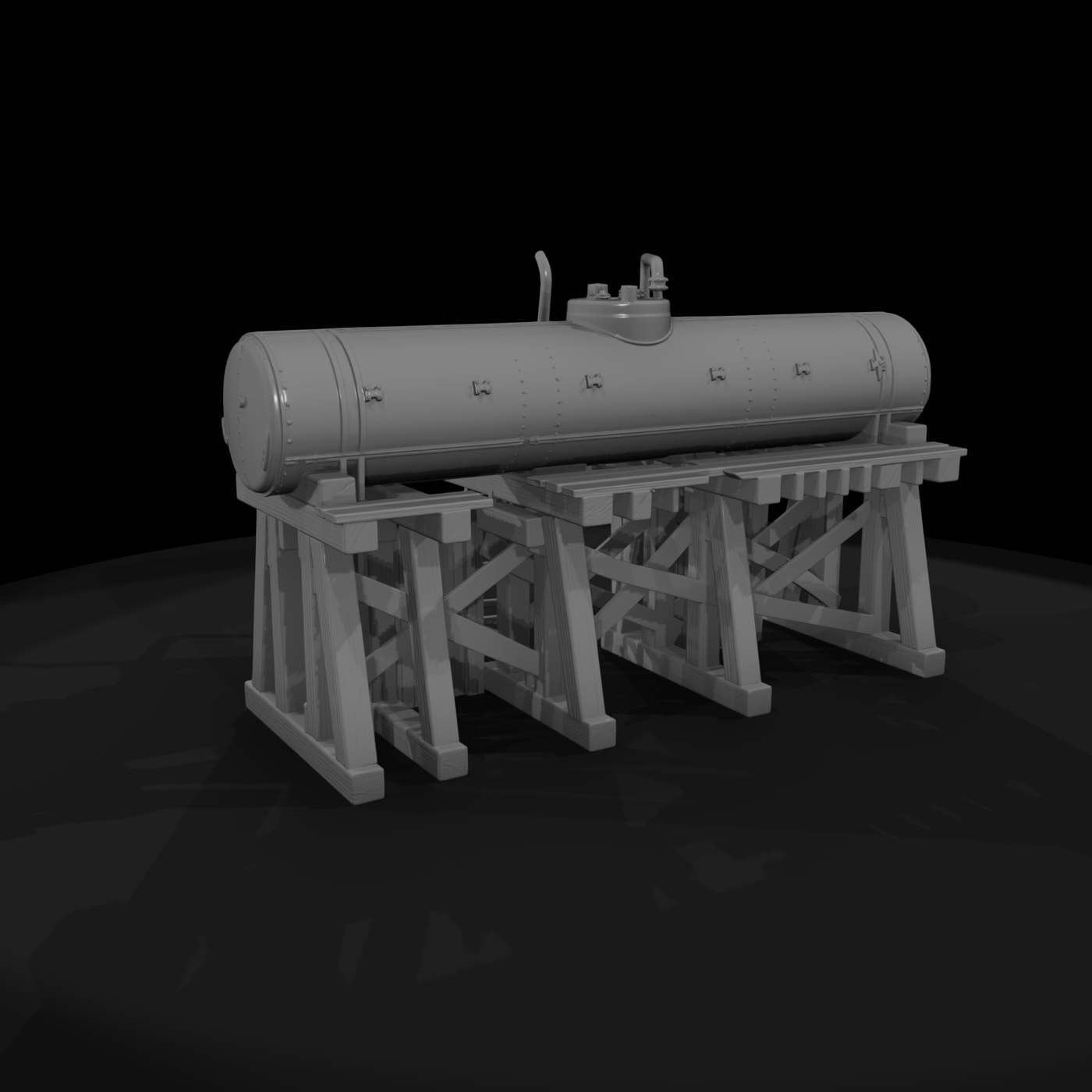 Horizontal Storage Tank on Trestles
