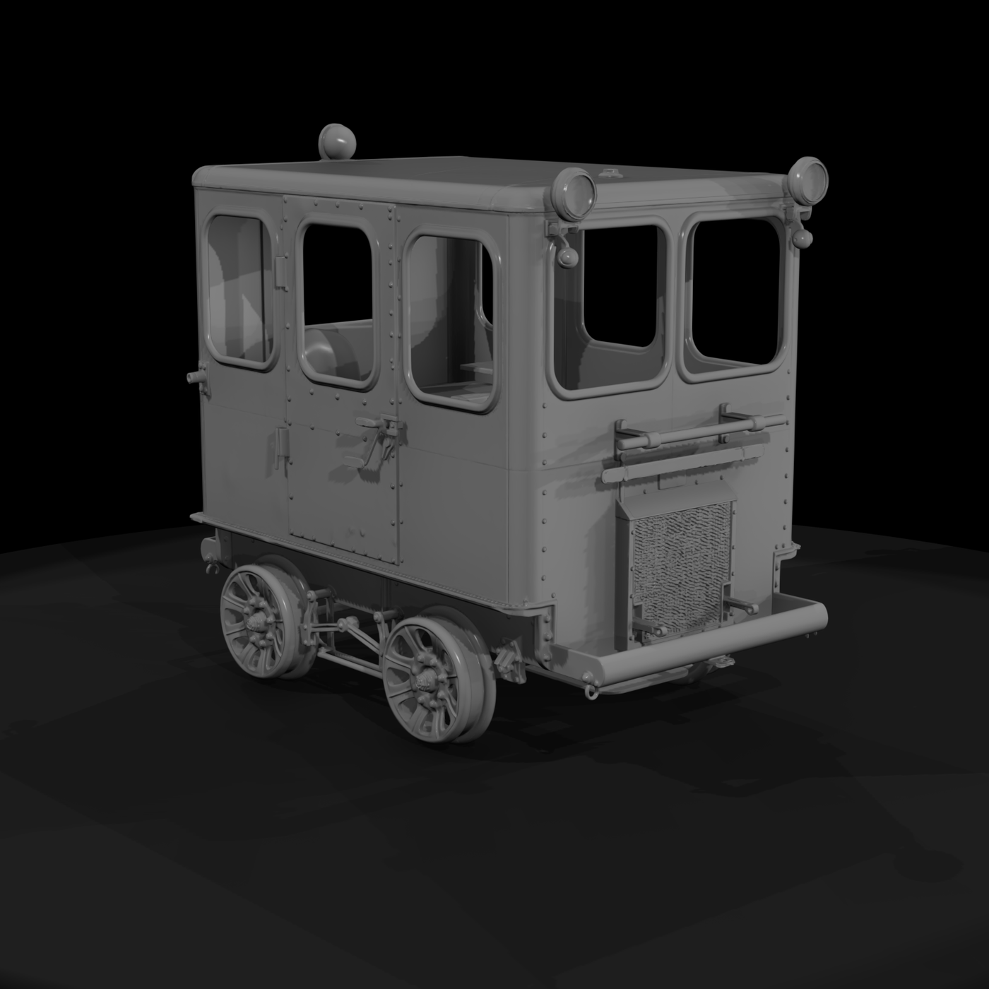 Mid-Century Rail Speeder Cabin