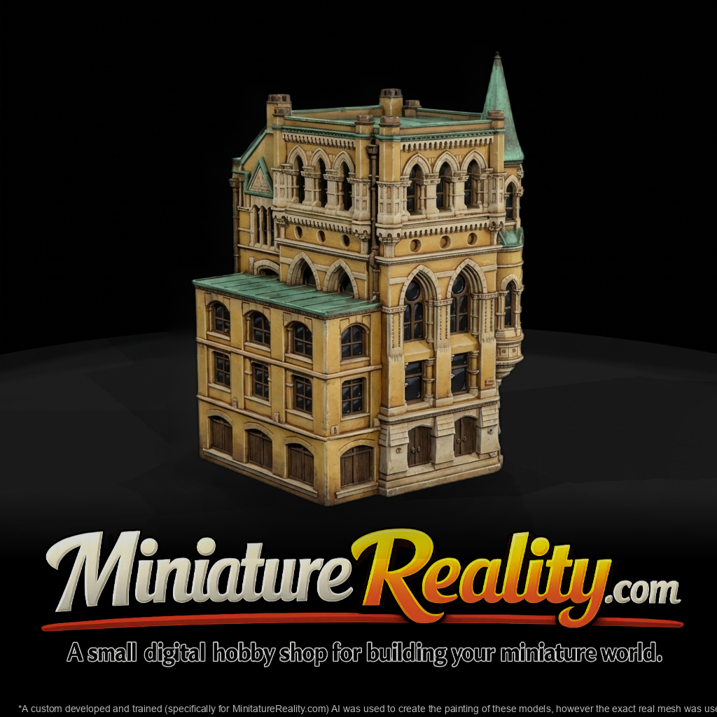 Victorian Corner Facade with Turret