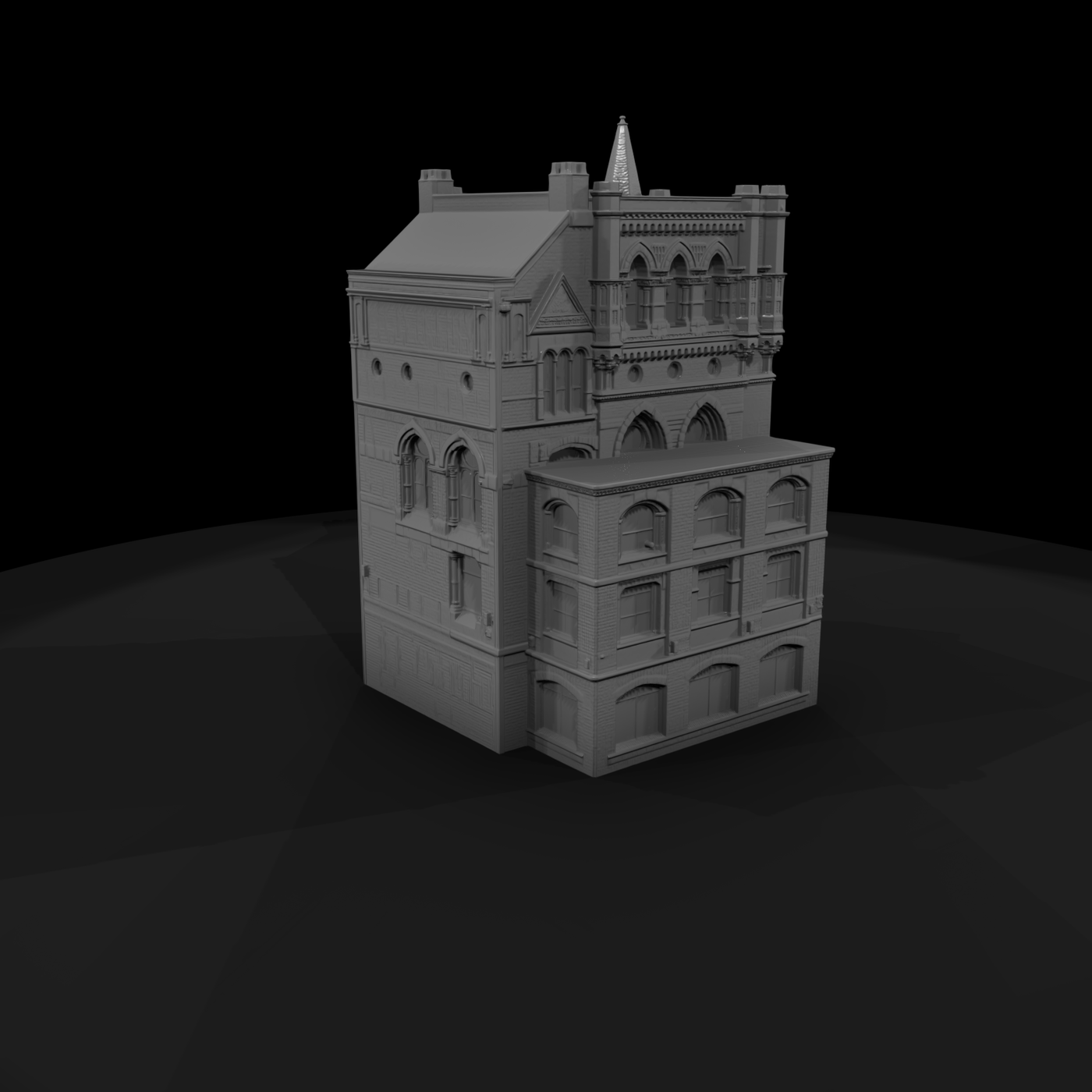 Victorian Corner Facade with Turret