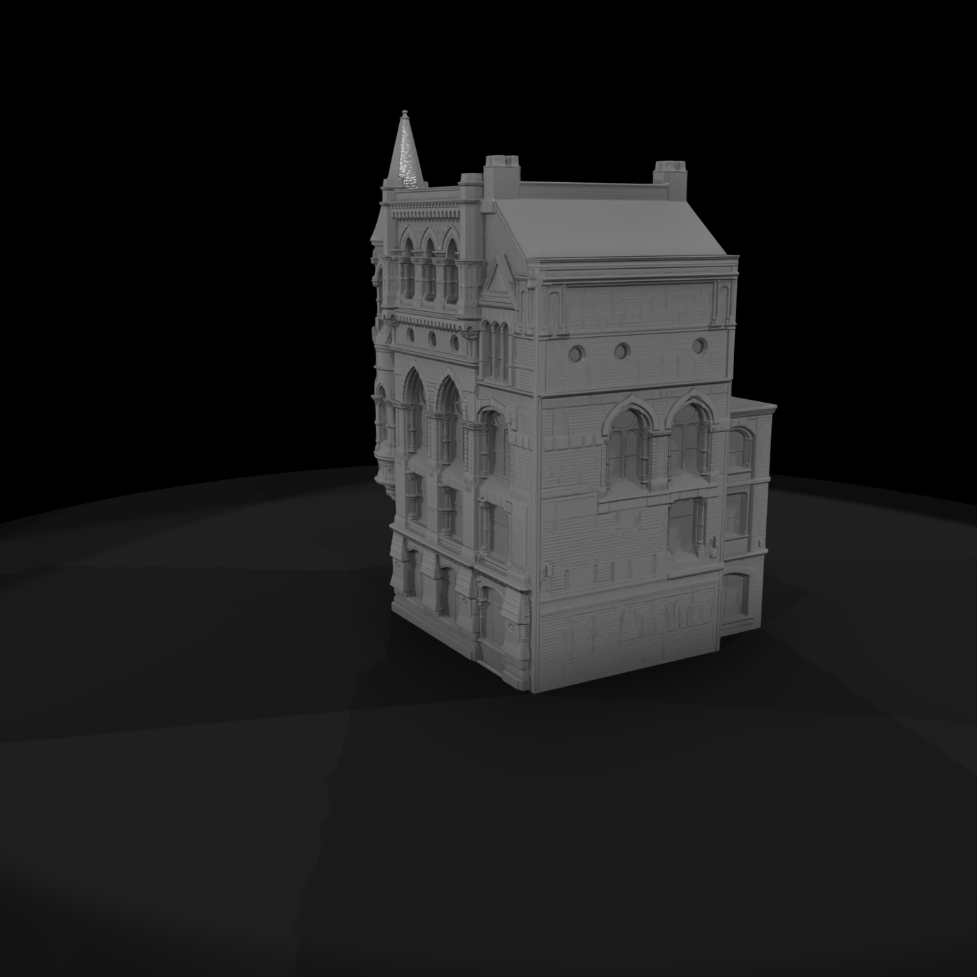 Victorian Corner Facade with Turret