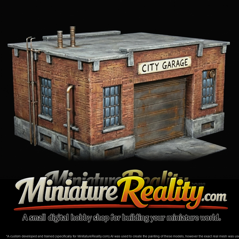 Garage  Small brick industrial looking garage (1940s-1950s)