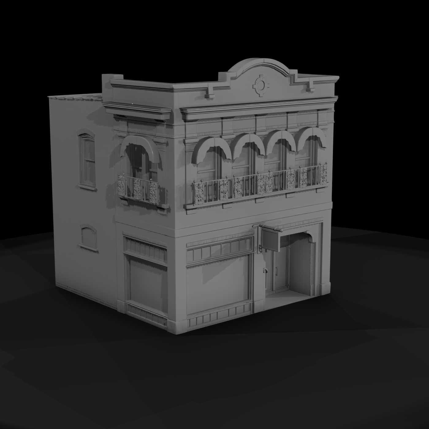 Two-Story Brick Storefront Facade