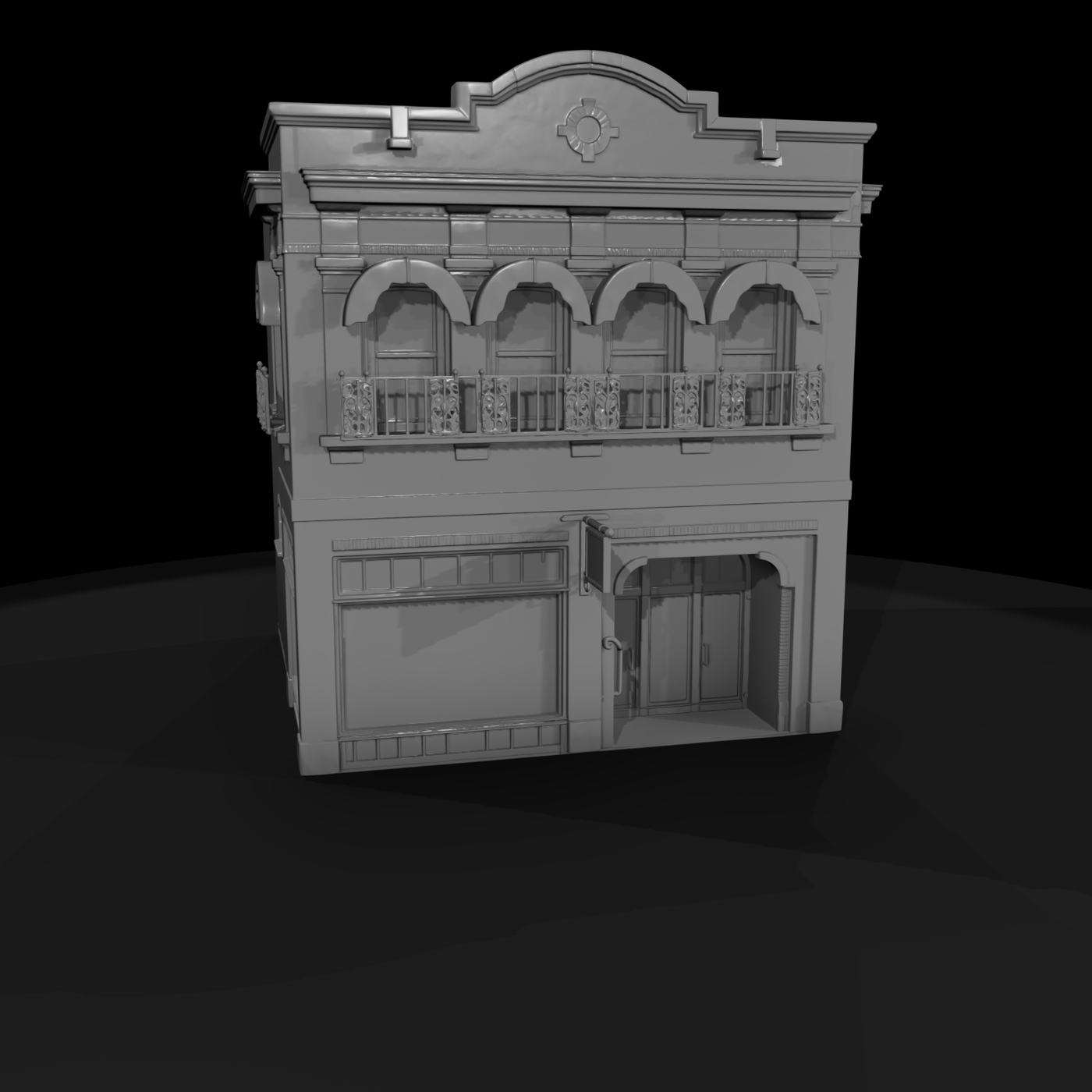 Two-Story Brick Storefront Facade
