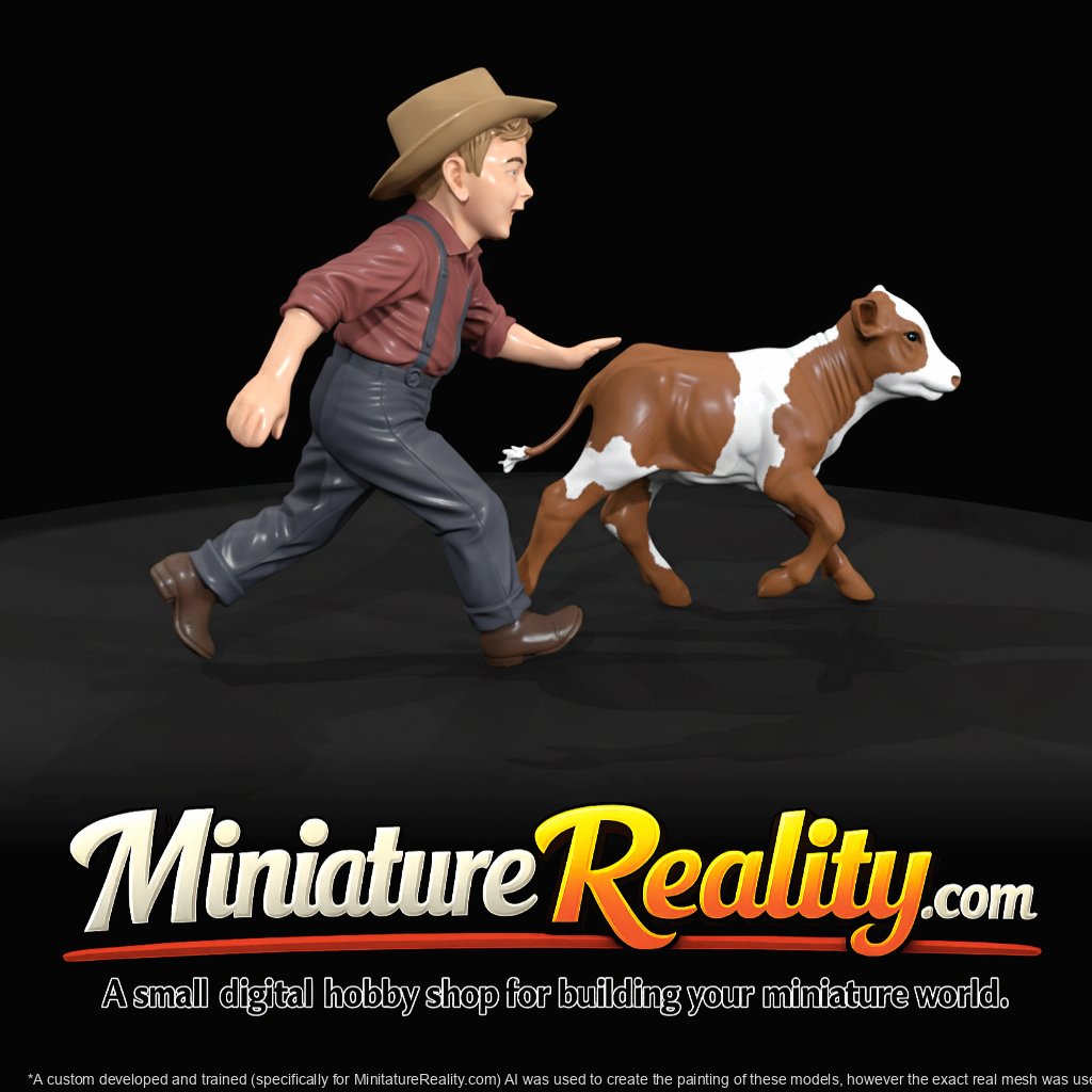 running boy with dog figurine