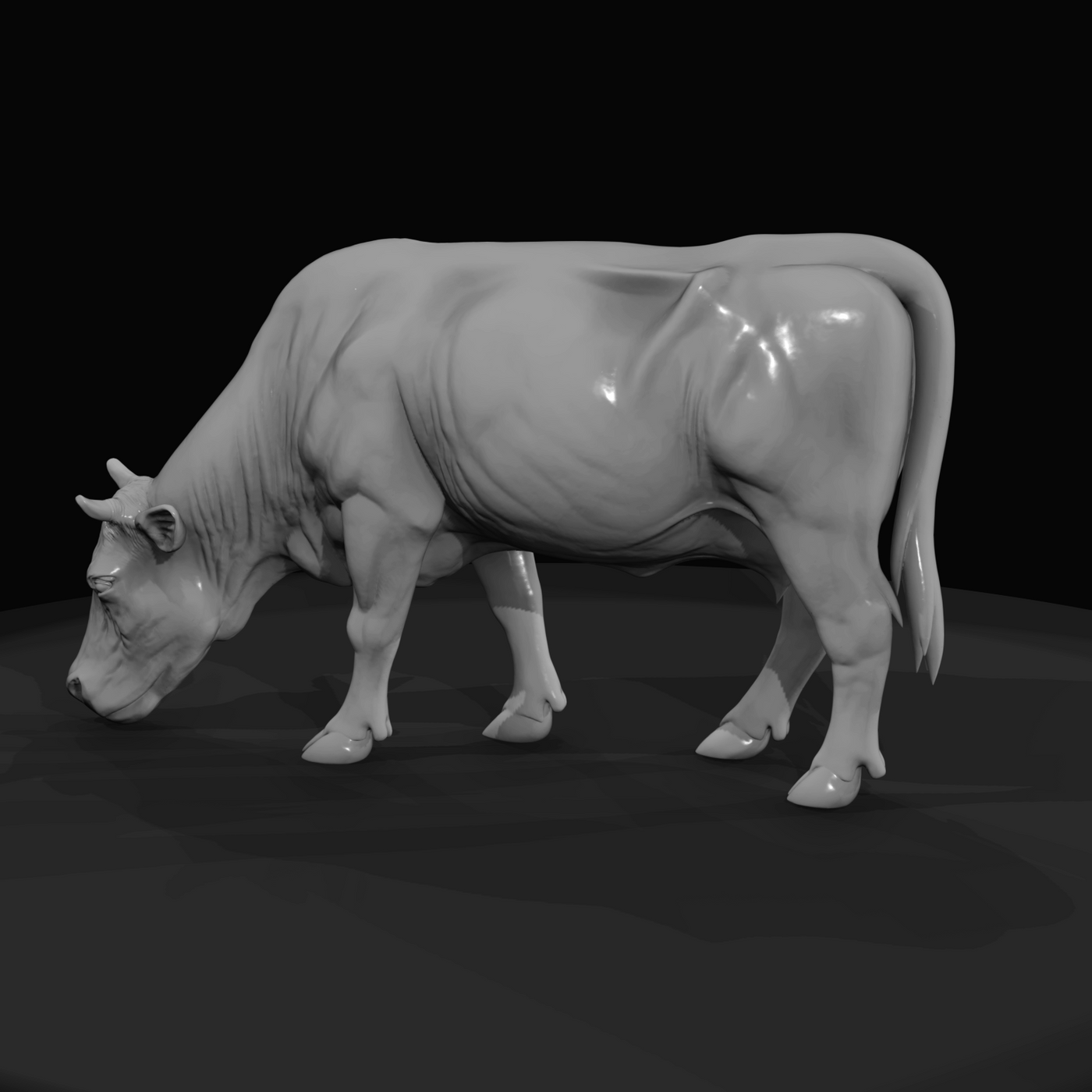 Cow large female cow grazing (1860s)