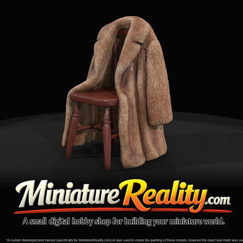Fur coat draped over chair (1860s)