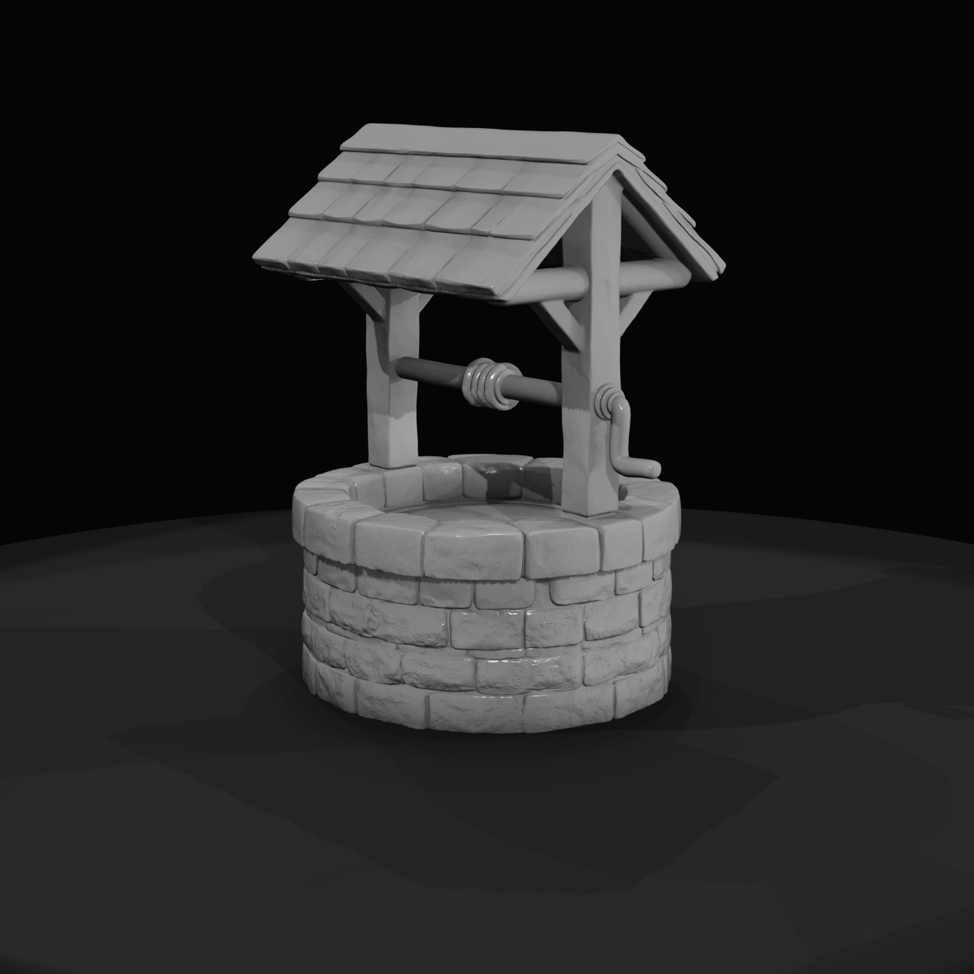 Old Well with roof and crank (1860s)