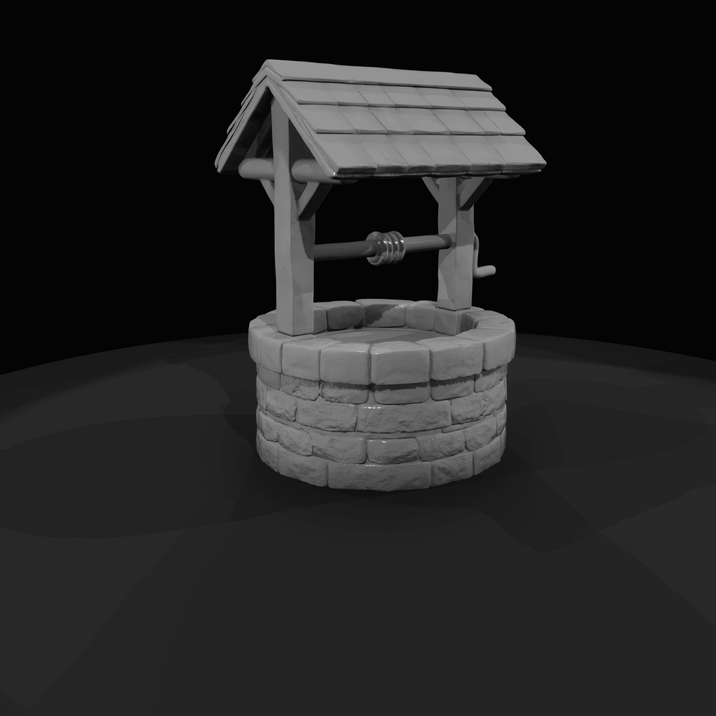 Old Well with roof and crank (1860s)