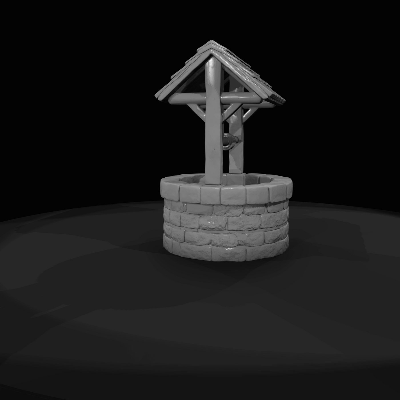 Old Well with roof and crank (1860s)