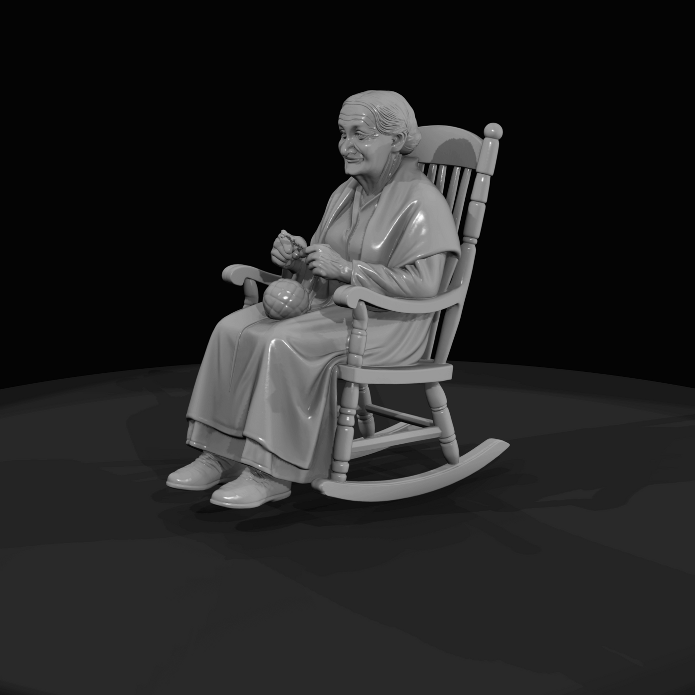 Old Woman in rocking chair (1860s)