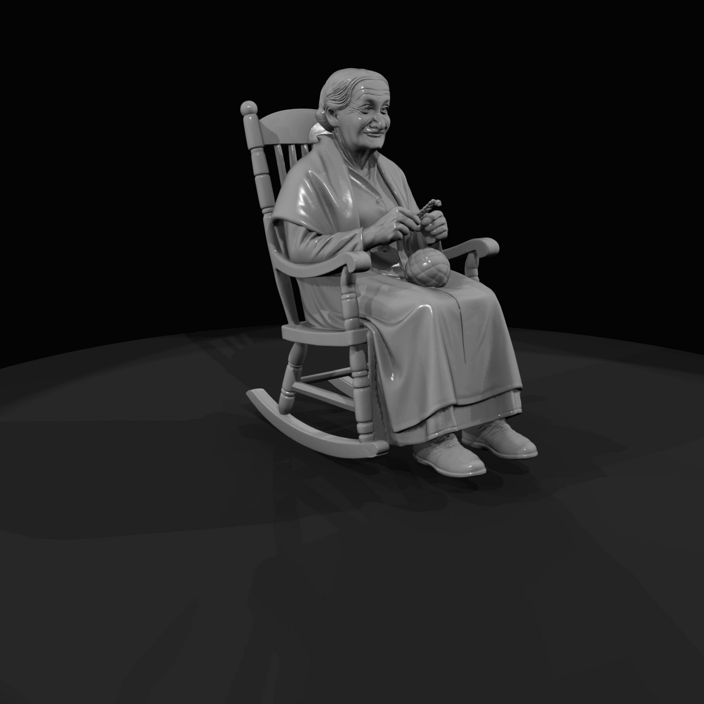 Old Woman in rocking chair (1860s)