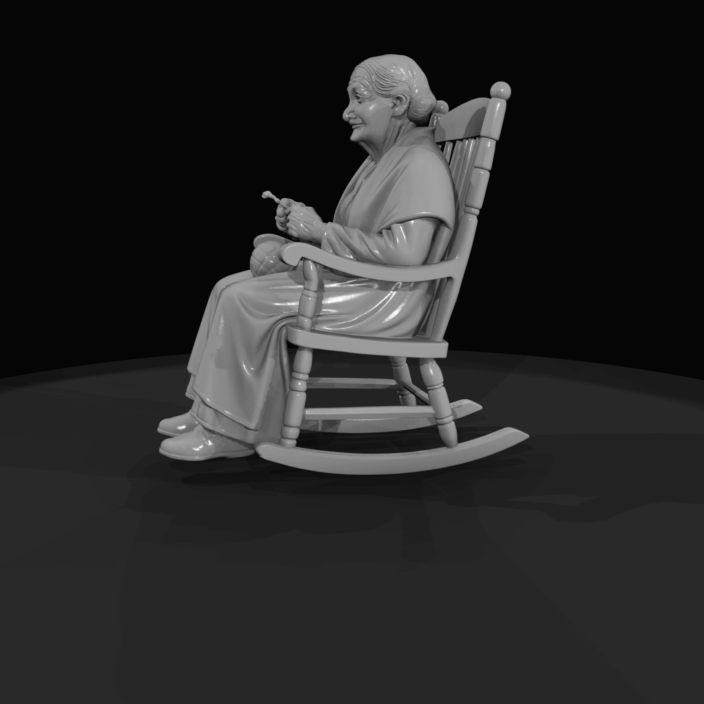 Old Woman in rocking chair (1860s)