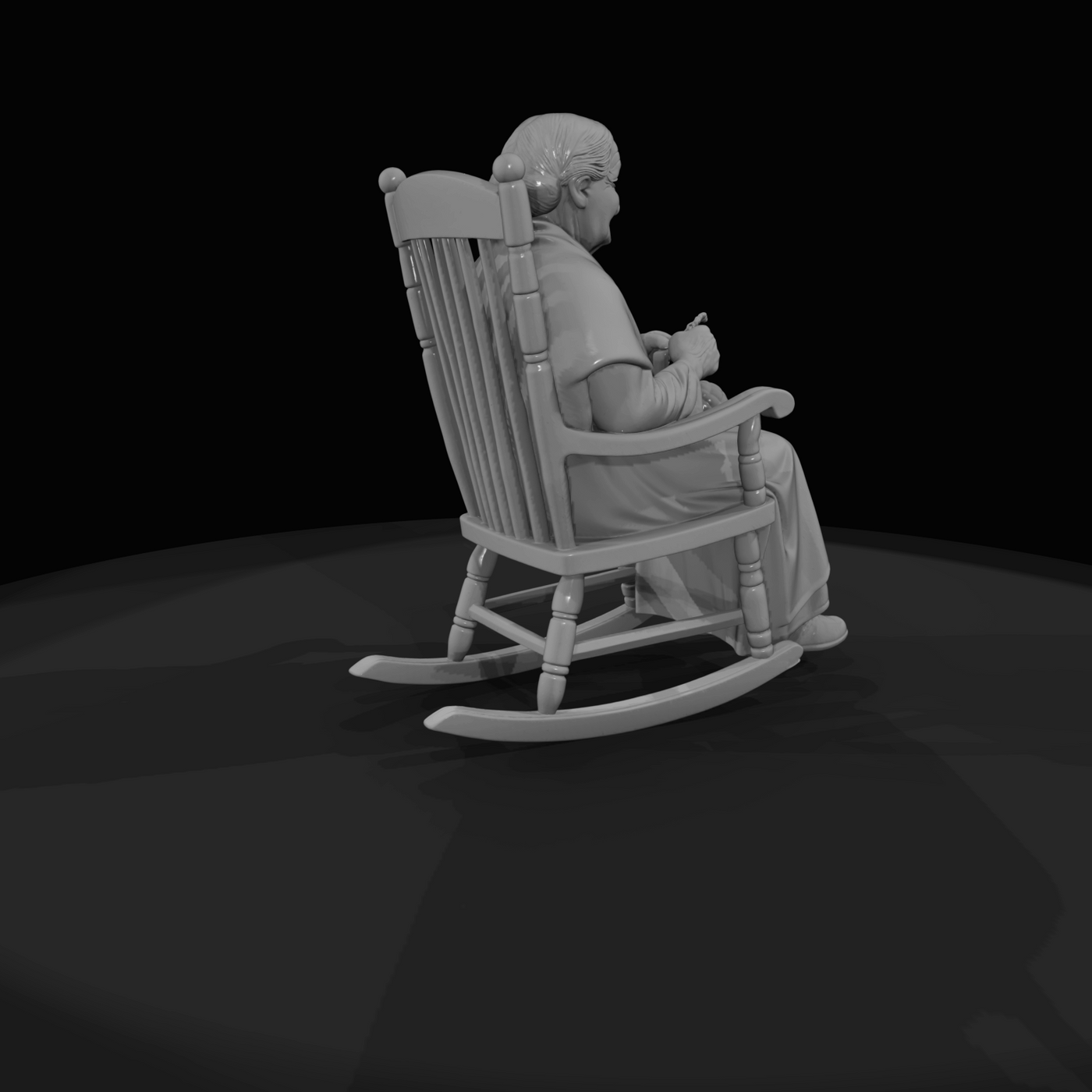 Old Woman in rocking chair (1860s)