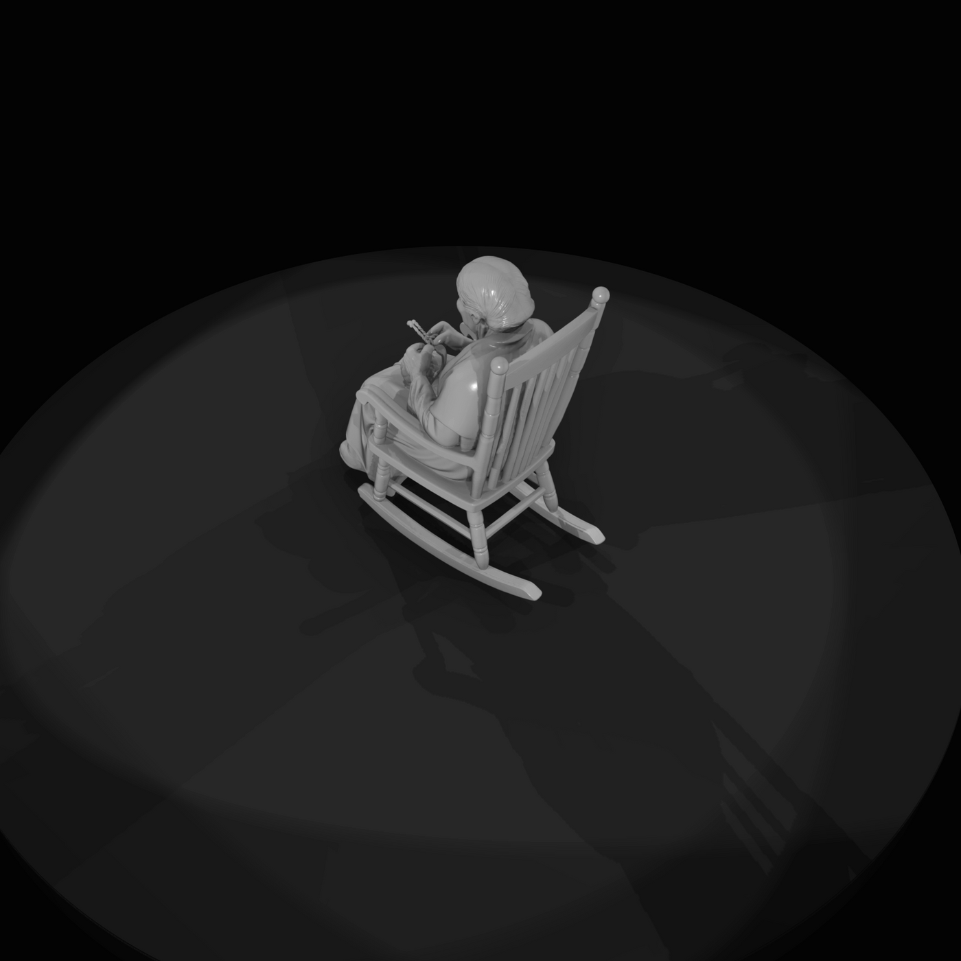Old Woman in rocking chair (1860s)