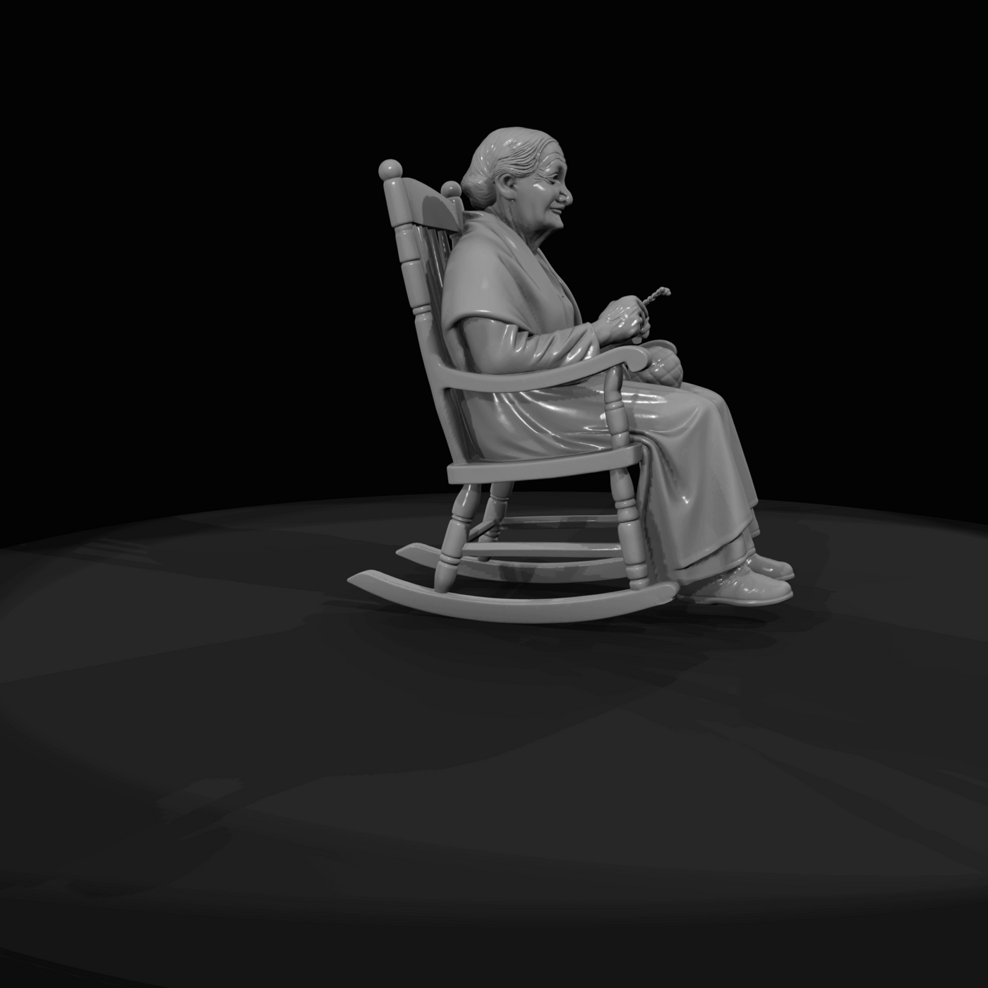 Old Woman in rocking chair (1860s)