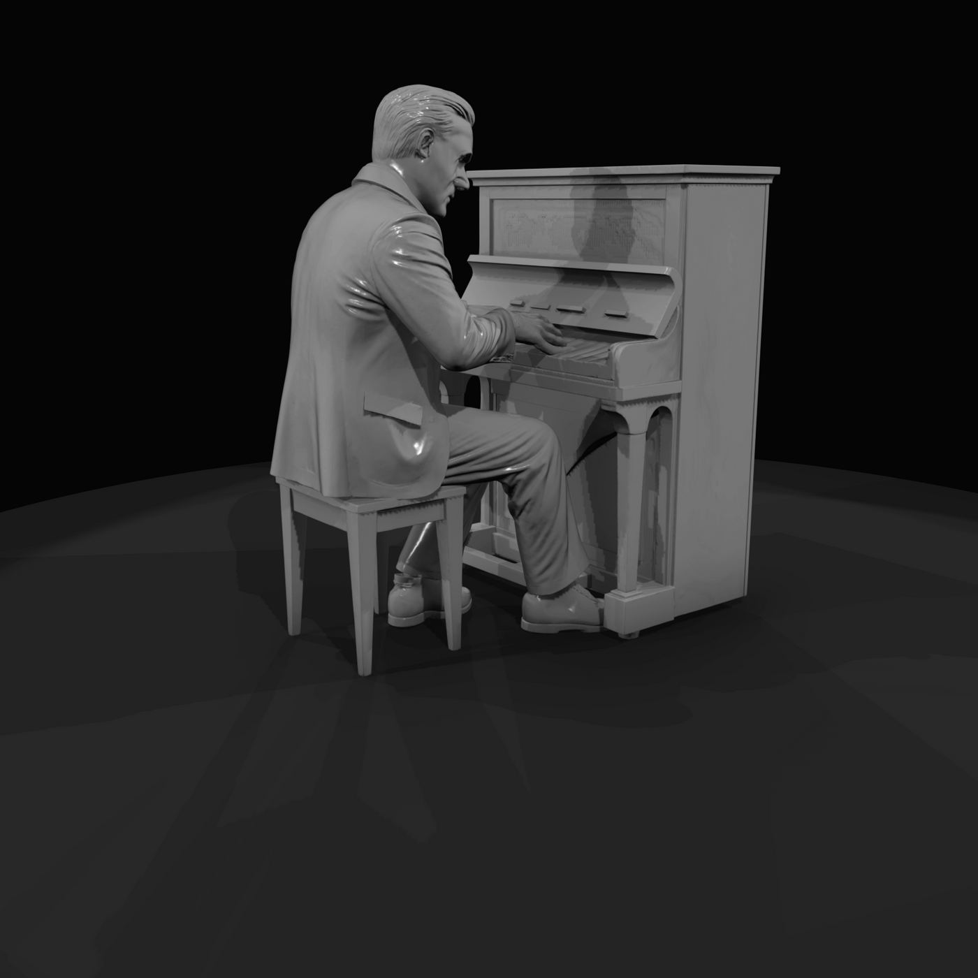 Western Townsperson Figure (1860s) — Piano Player