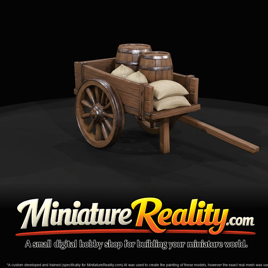 Western Townsperson Figure (1860s) — Wooden Cart